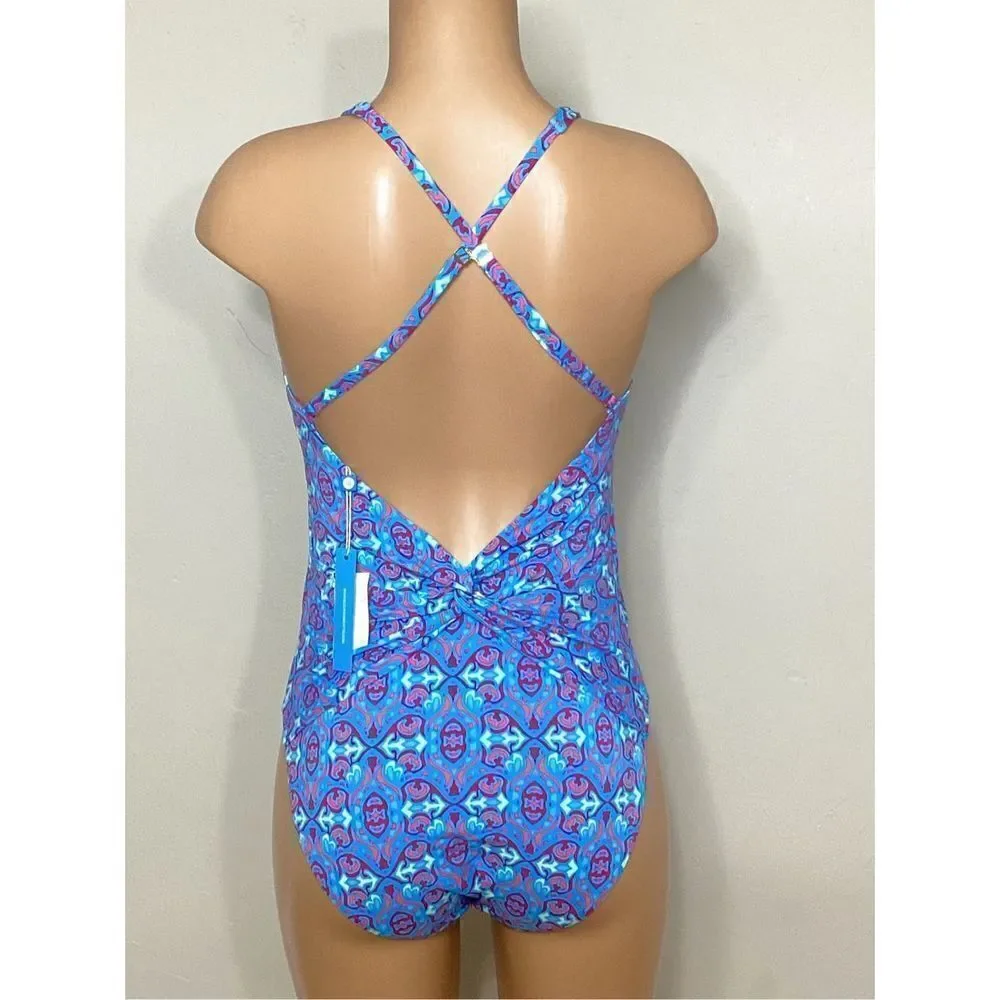 New. Bleu Rod Beattie twisted blue swimsuit. Retails $129. Size 10 - Picture 5 of 12